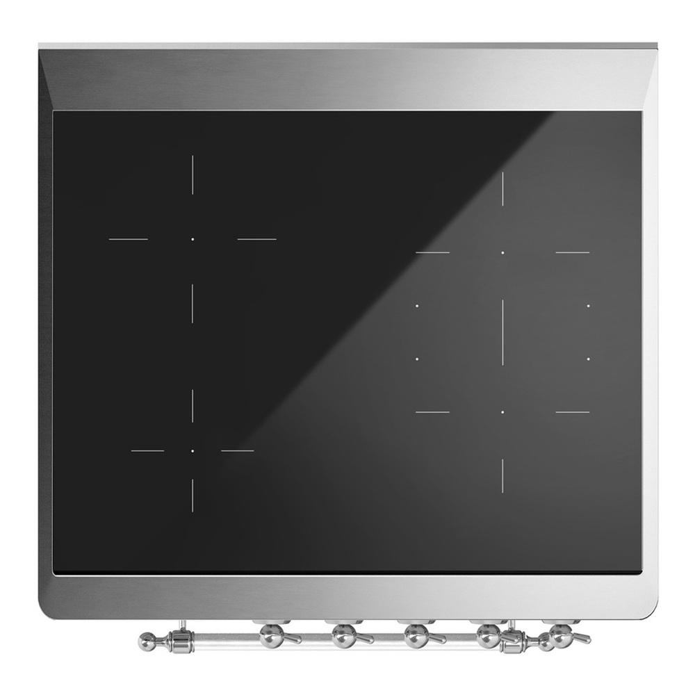 ILVE UMIB30QNR3RAC Majestic III 30 inch Induction Range with 4 Elements, 4 cu. ft. Oven Capacity (Solid Door, RAL, Chrome)