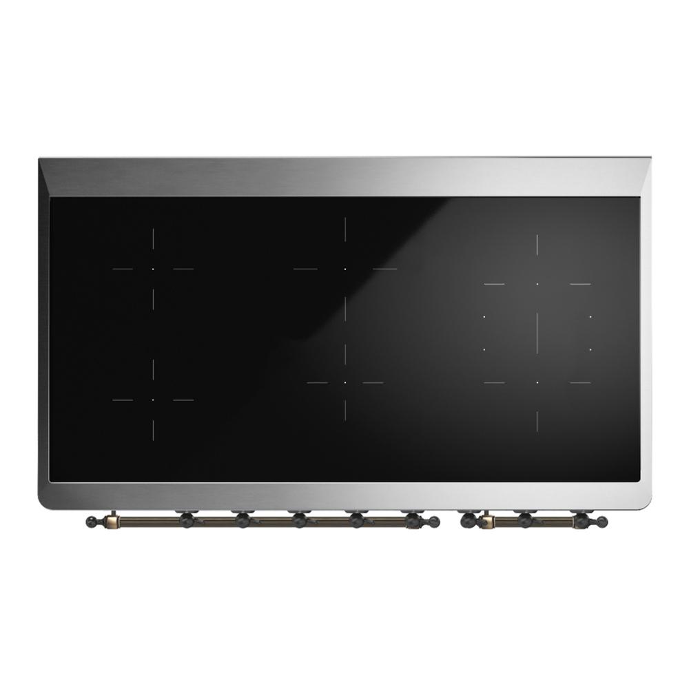 ILVE UMIB48NR3EGB Majestic III 48 inch Induction Range with 6 Elements, 5.02 cu. ft. Total Oven Capacity (Triple Glass Door, Emerald Green, Burnished)