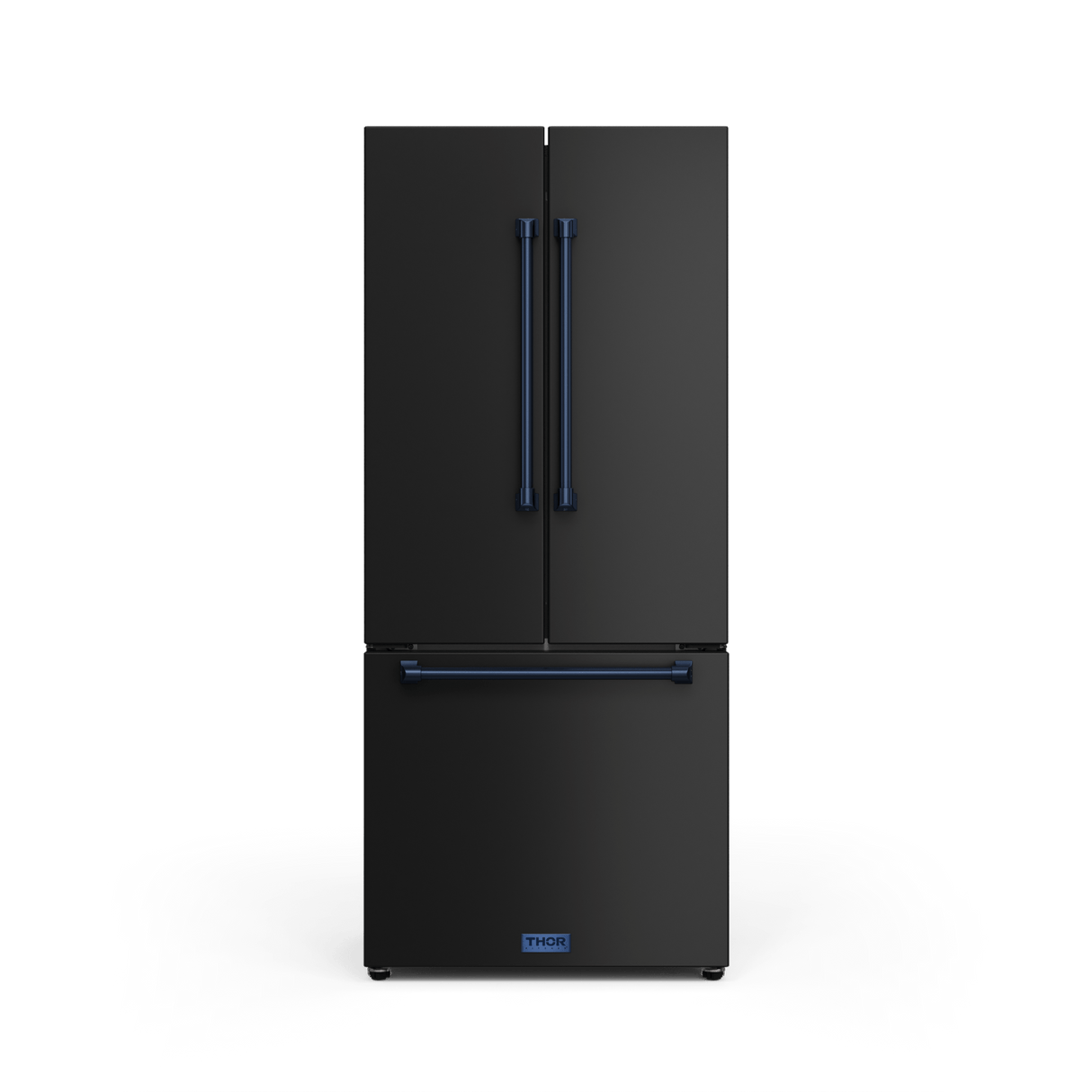 30 Inch 17.5 Cu Ft French Door Counter Depth Refrigerator With Ice Maker In Black/navy Blue Gordon Ramsay Series