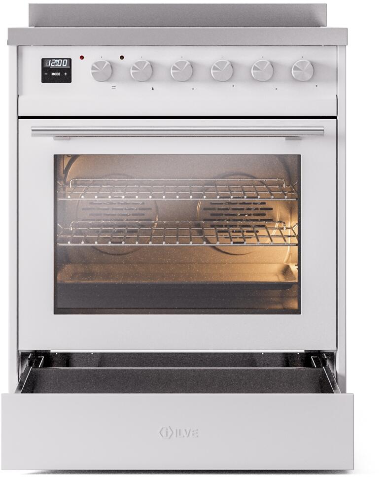 Professional Plus II 30 Inch Electric Freestanding Range in White with Trim