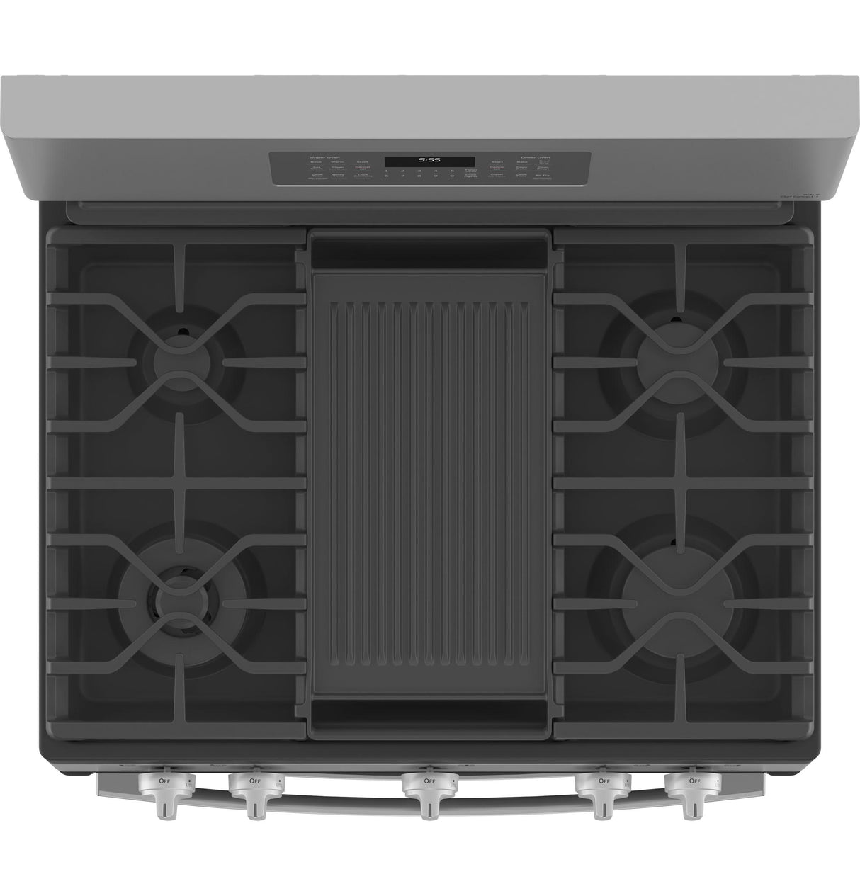GE Profile™ 30" Free-Standing Gas Double Oven Convection Fingerprint Resistant Range with No Preheat Air Fry