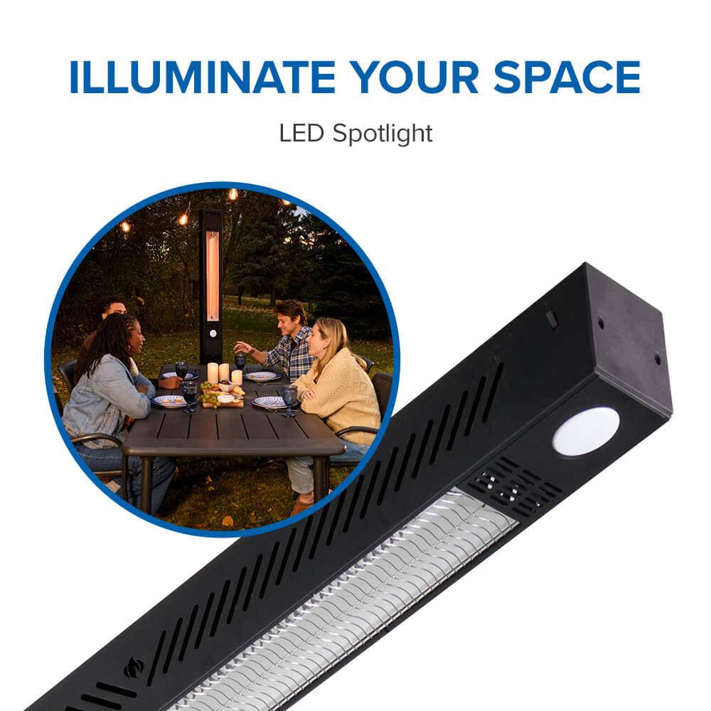 Phantom Freestand Outdoor Electric Infrared Heater , Electric, Matte/Matt Black