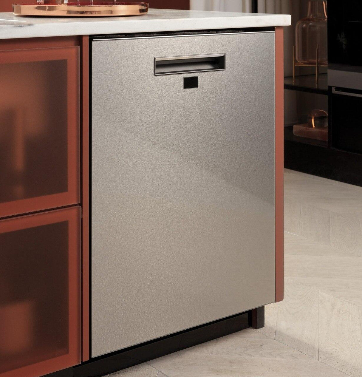 Café™ Smart Stainless Steel Interior Dishwasher with Sanitize and Ultra Wash & Dual Convection Ultra Dry in Platinum Glass