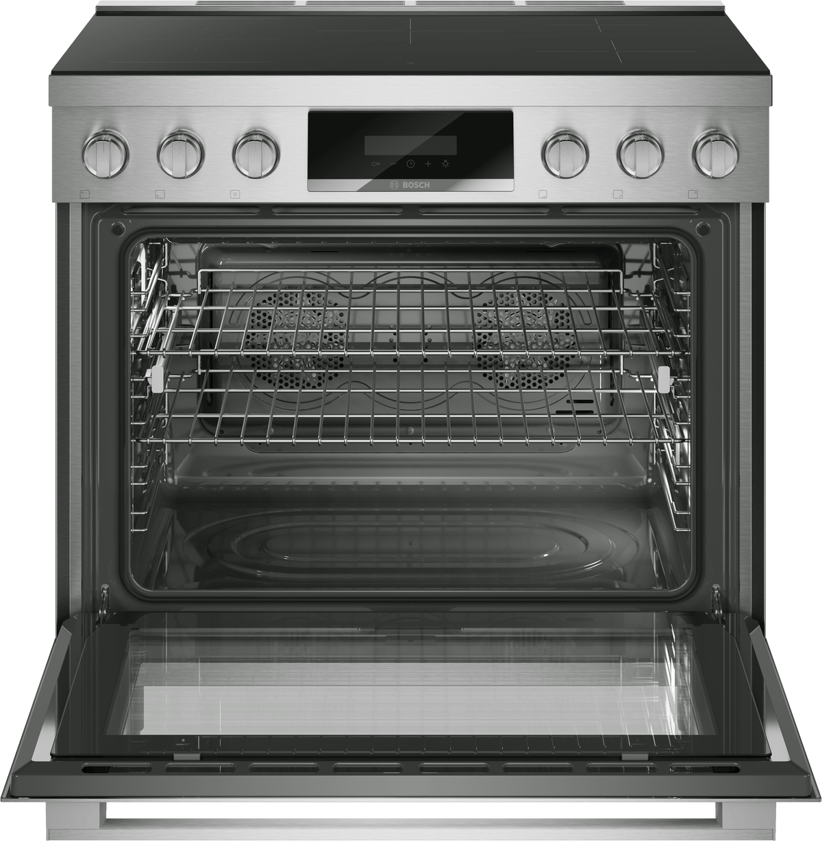 800 Series, Induction freestanding range cooker, 36'', Stainless steel