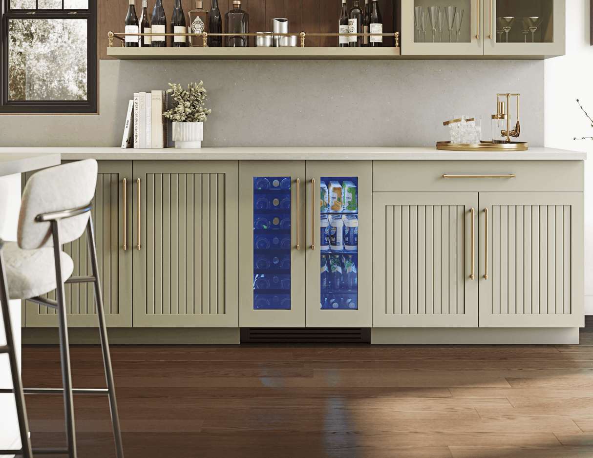 Presrv Wine & Bev Cooler, 24in UC, Panel Ready, French Door