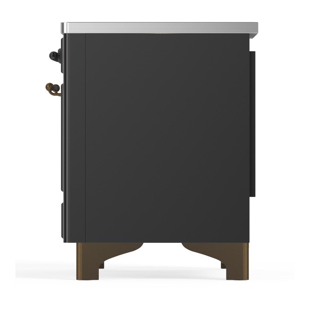 ILVE UMIB36NR3MGB Majestic III 36 inch Induction Range with 6 Elements, 3.5 cu. ft. Total Oven Capacity (Triple Glass Door, Graphite Matte, Burnished)