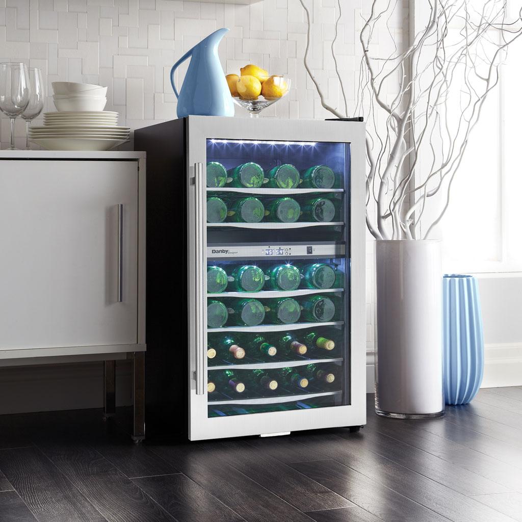 Danby 38 Bottle Free-Standing Wine Cooler in Stainless Steel