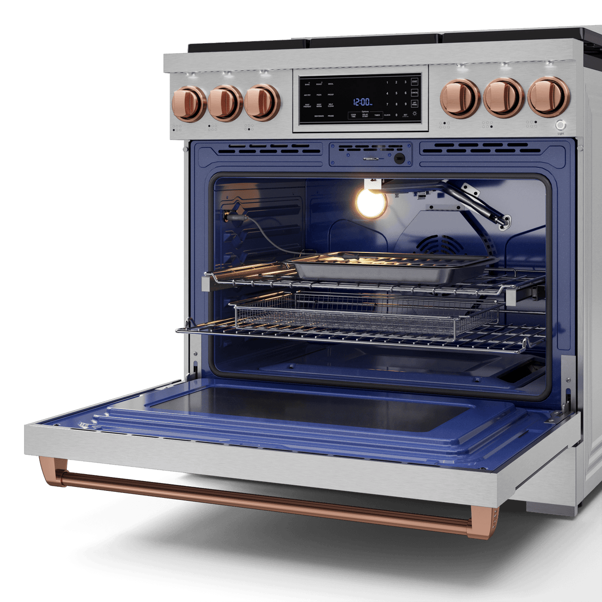 36 Inch Professional Gas Range With Tilt Panel Touch Control In Stainless Steel/rose Gold Gordon Ramsay Series