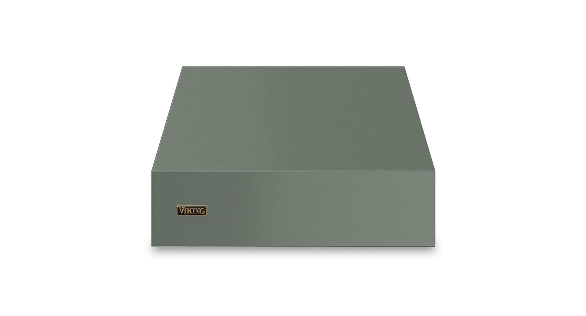 30"W. 18"H. Wall Hood (Finish: Eucalyptus, Trim: Brushed Brass)