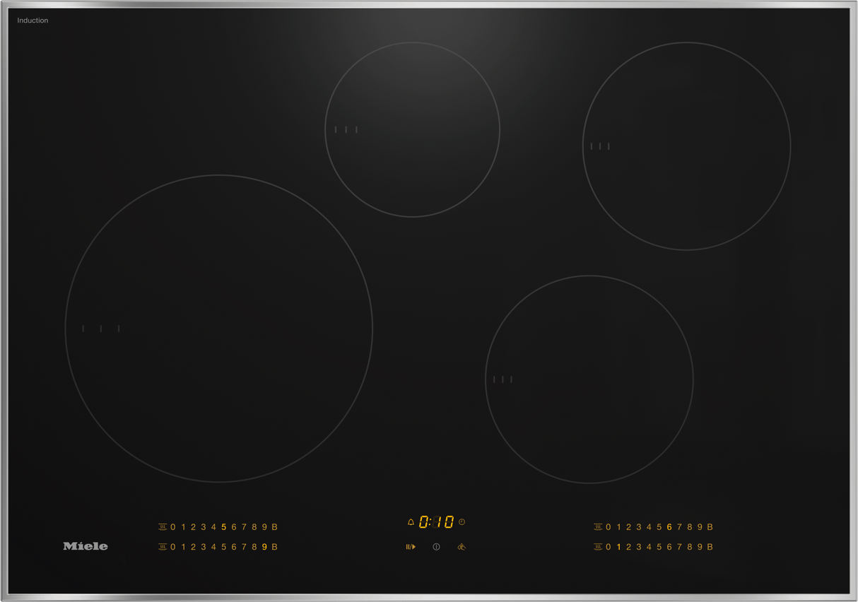 KM 7730 FR - 30-inch induction cooktop, operated with its own controls with 4 round cooking zones