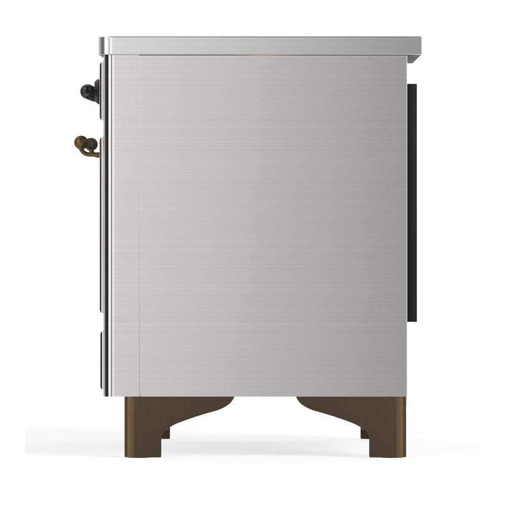 ILVE UMIB36QNR3SSB Majestic III 36 inch Induction Range with 6 Elements, 3.5 cu. ft. Total Oven Capacity (Solid Door, Stainless Steel, Burnished)