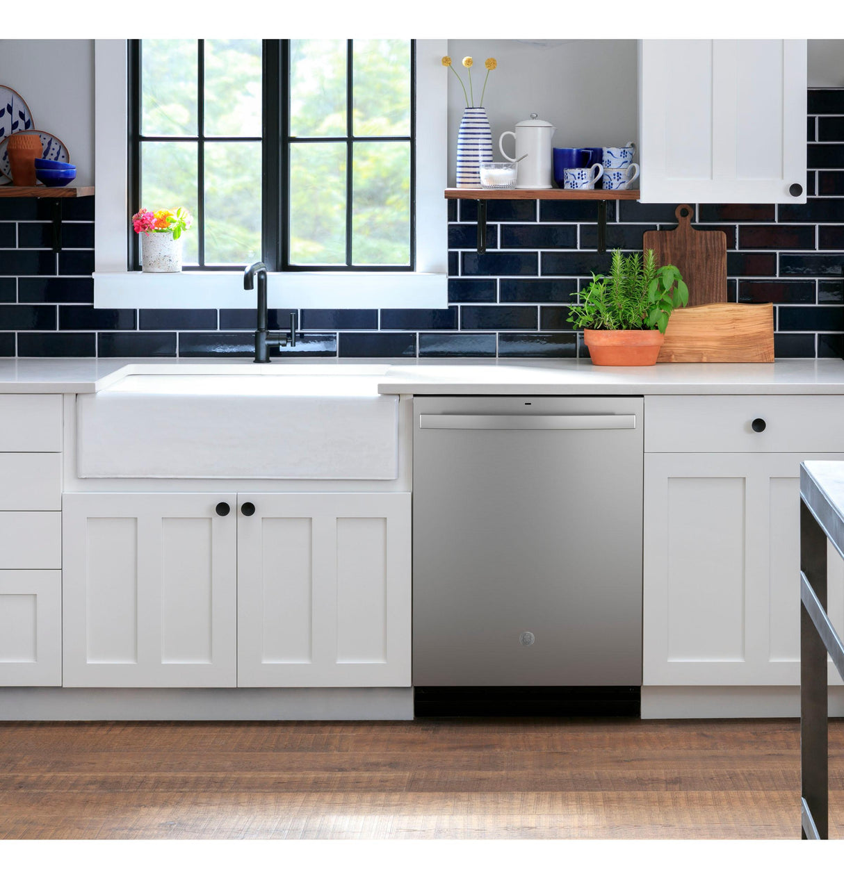 GE® ENERGY STAR® Top Control Hybrid Tub Dishwasher with Third Rack, Bottle Jets, Dry Boost & 50 dBA