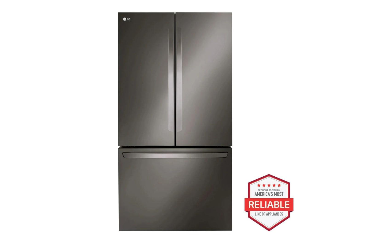 36" Wide, 27 cu ft. 3 Door French Door, C/Depth Refrigerator with Internal Water Dispenser, PrintProof Black Stainless Steel