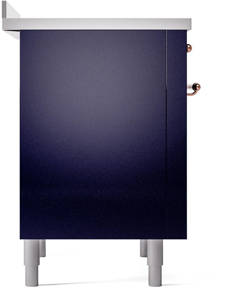 Nostalgie II 36 Inch Electric Freestanding Range in Blue with Copper Trim