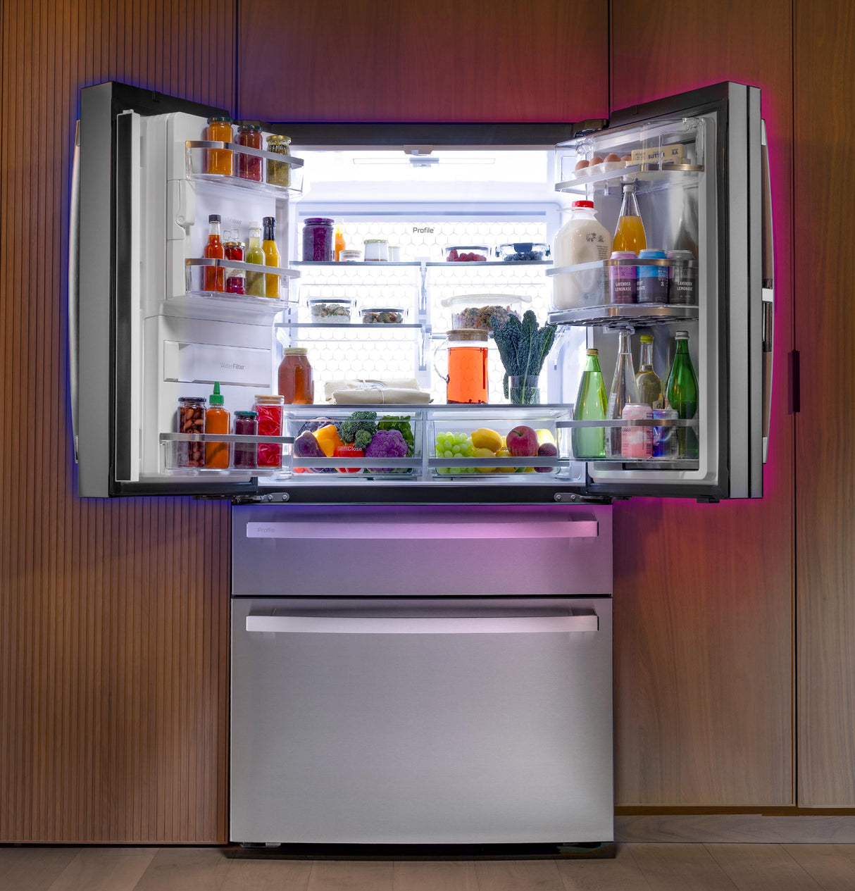 GE Profile™ ENERGY STAR® 22.4 Cu. Ft. Smart Counter-Depth 4-Door French-Door Refrigerator with Kitchen Assistant™