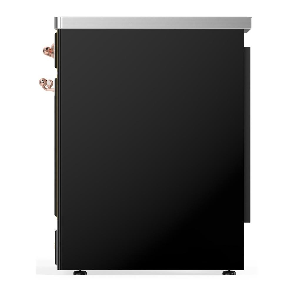 ILVE UMIB30QNR3BKP Majestic III 30 inch Induction Range with 4 Elements, 4 cu. ft. Oven Capacity (Solid Door, Glossy Black, Copper)