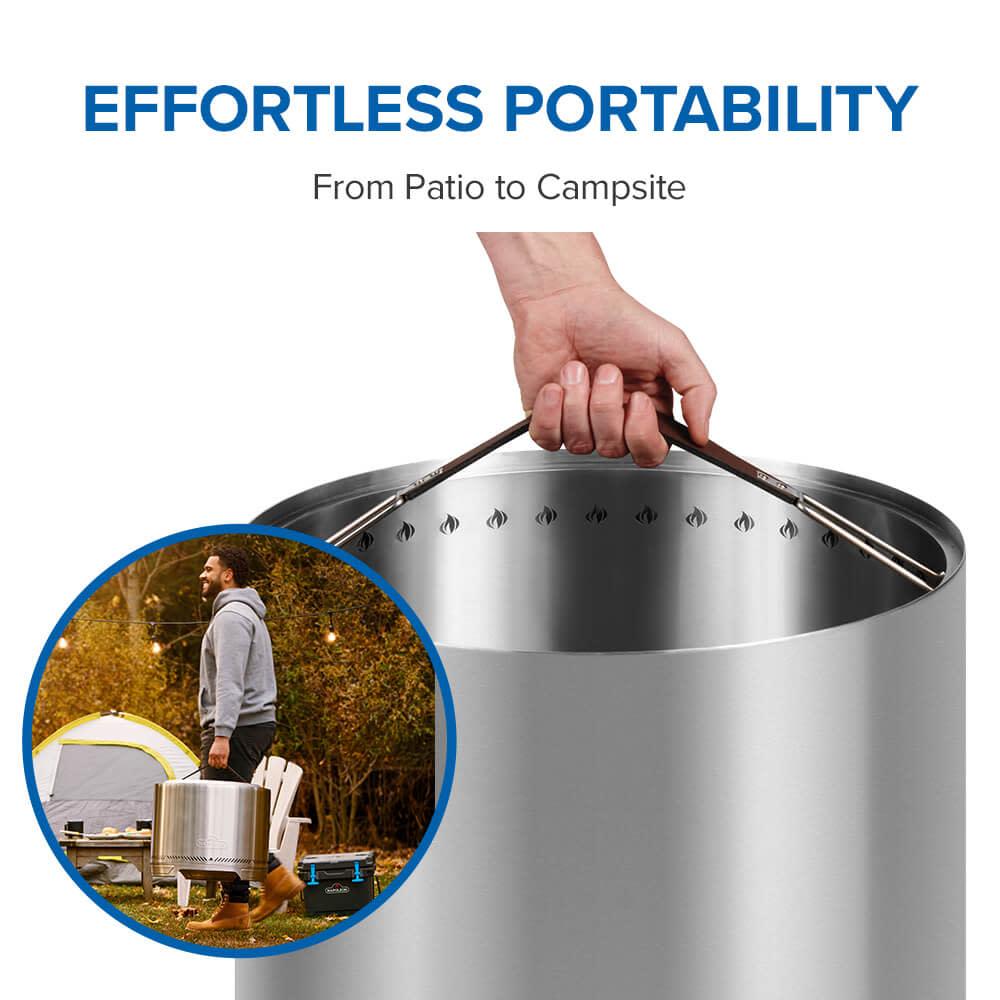 Timberwolf Smokeless Fire Pit 18-inch, Stainless Steel , Wood, Stainless Steel