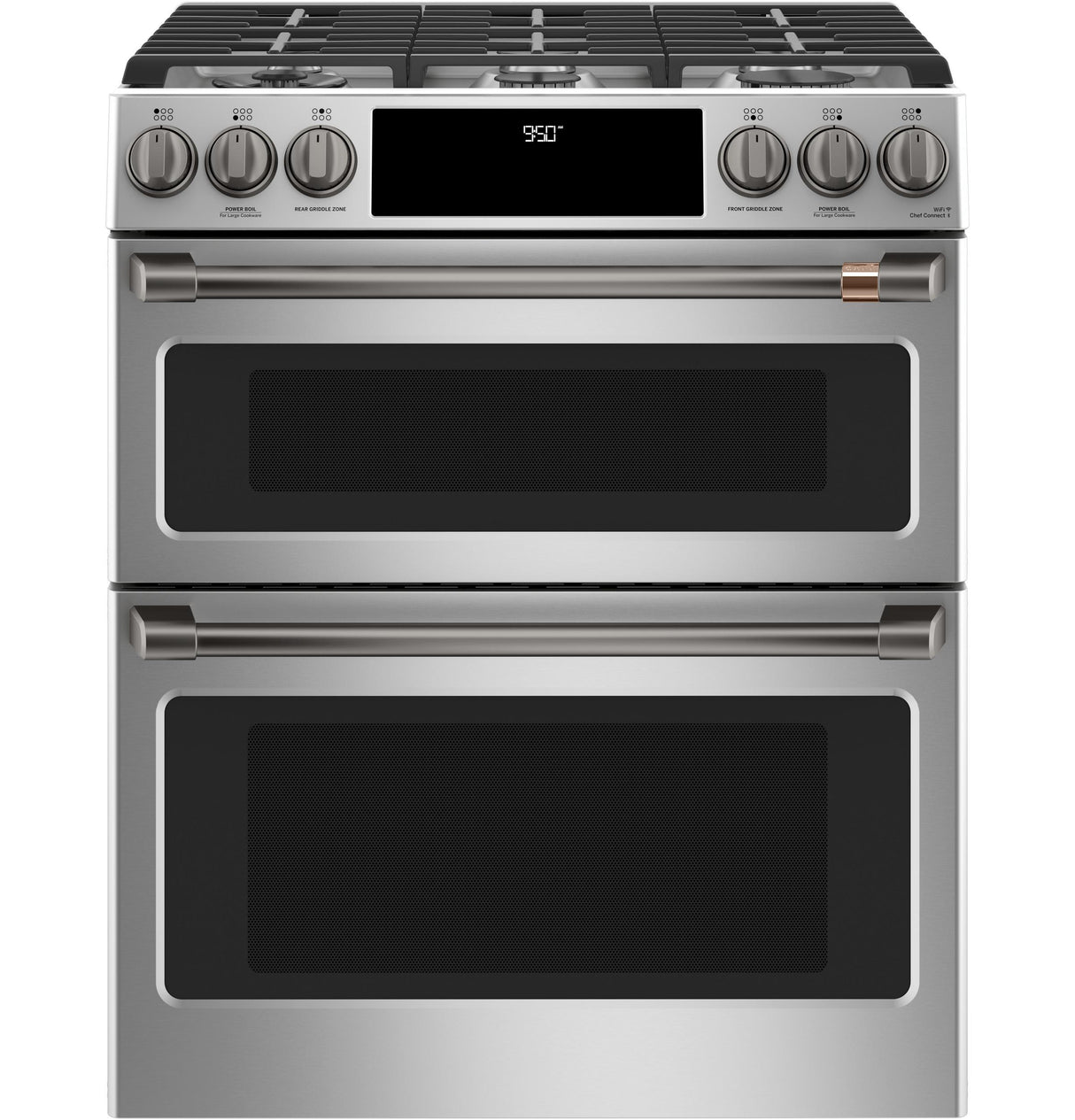 Café 30" Smart Slide-In, Front-Control, Dual-Fuel, Double-Oven Range with Convection