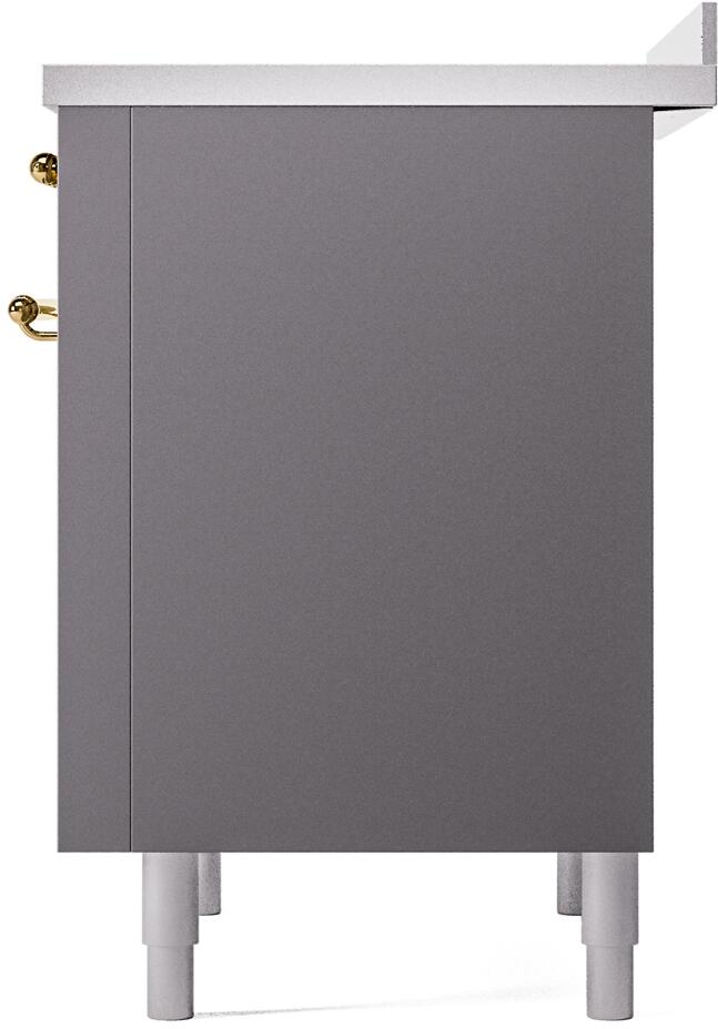 Nostalgie II 36 Inch Electric Freestanding Range in Matte Graphite with Brass Trim