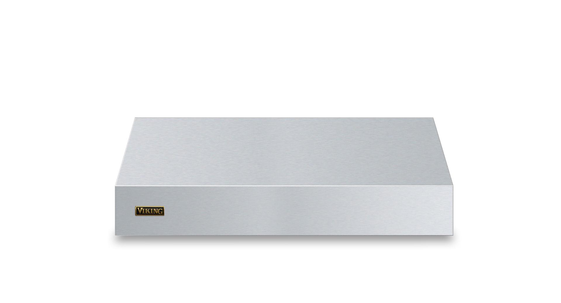 36"W. 12"H. Wall Hood + Ventilator (Finish: Stainless Steel, Trim: Brushed Brass)