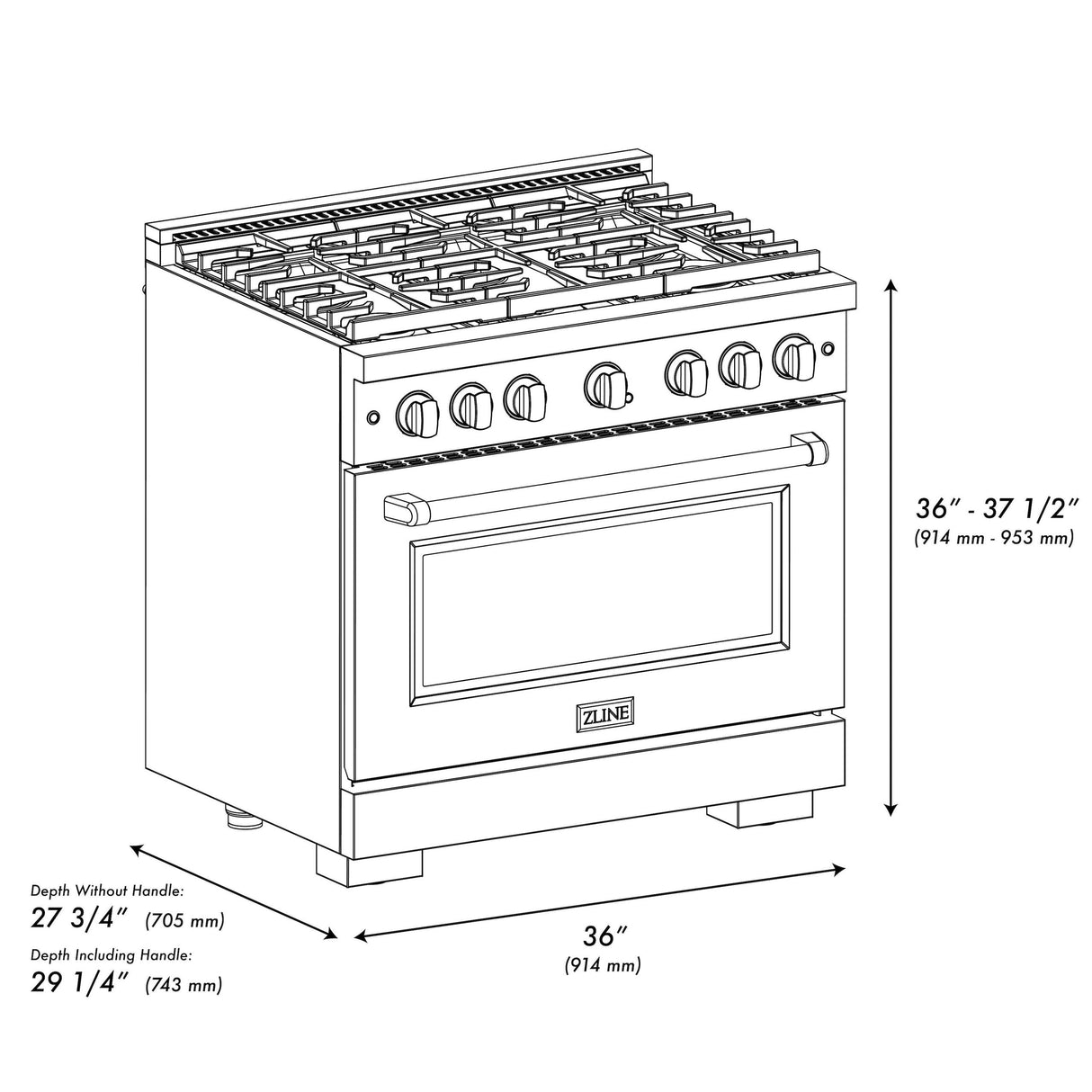ZLINE Autograph Edition 36 in. 5.2 cu. ft. 6 Burner Gas Range with Convection Gas Oven in DuraSnow' Stainless Steel with White Matte Door and Champagne Bronze Accents (SGRSZ-WM-36-CB)