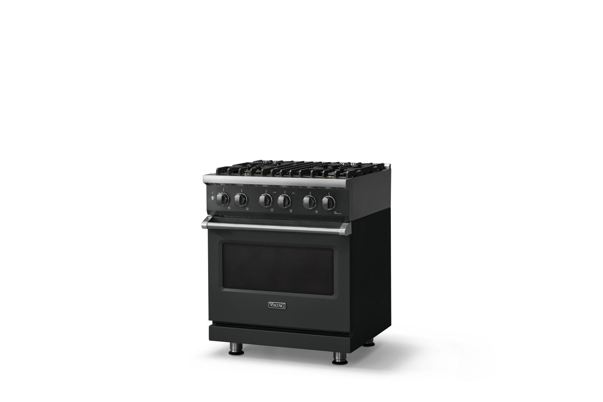 30"W. Dual Fuel Range (Finish: Antique Bronze, Trim: Polished Chrome, Fuel: Natural Gas)