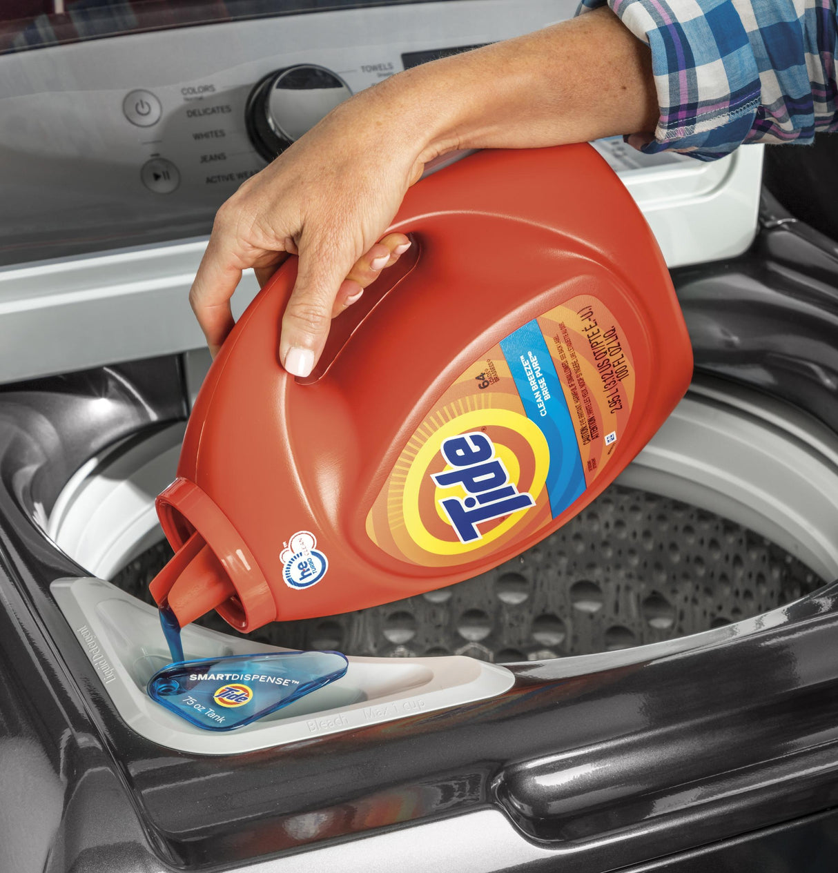 GE® ENERGY STAR® 5.2 cu. ft. Capacity Smart Washer with Sanitize w/Oxi and SmartDispense