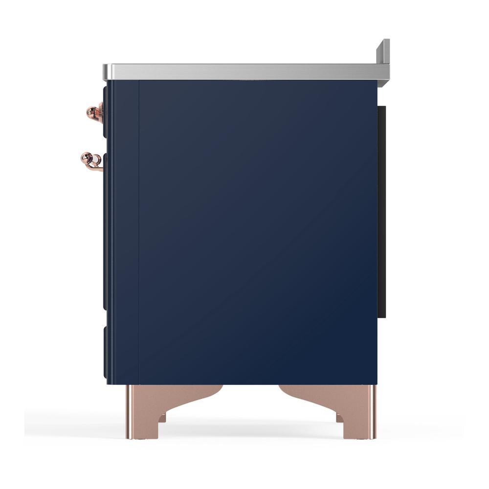 ILVE UMIB48NR3MBP Majestic III 48 inch Induction Range with 6 Elements, 5.02 cu. ft. Total Oven Capacity (Triple Glass Door, Midnight Blue, Copper)