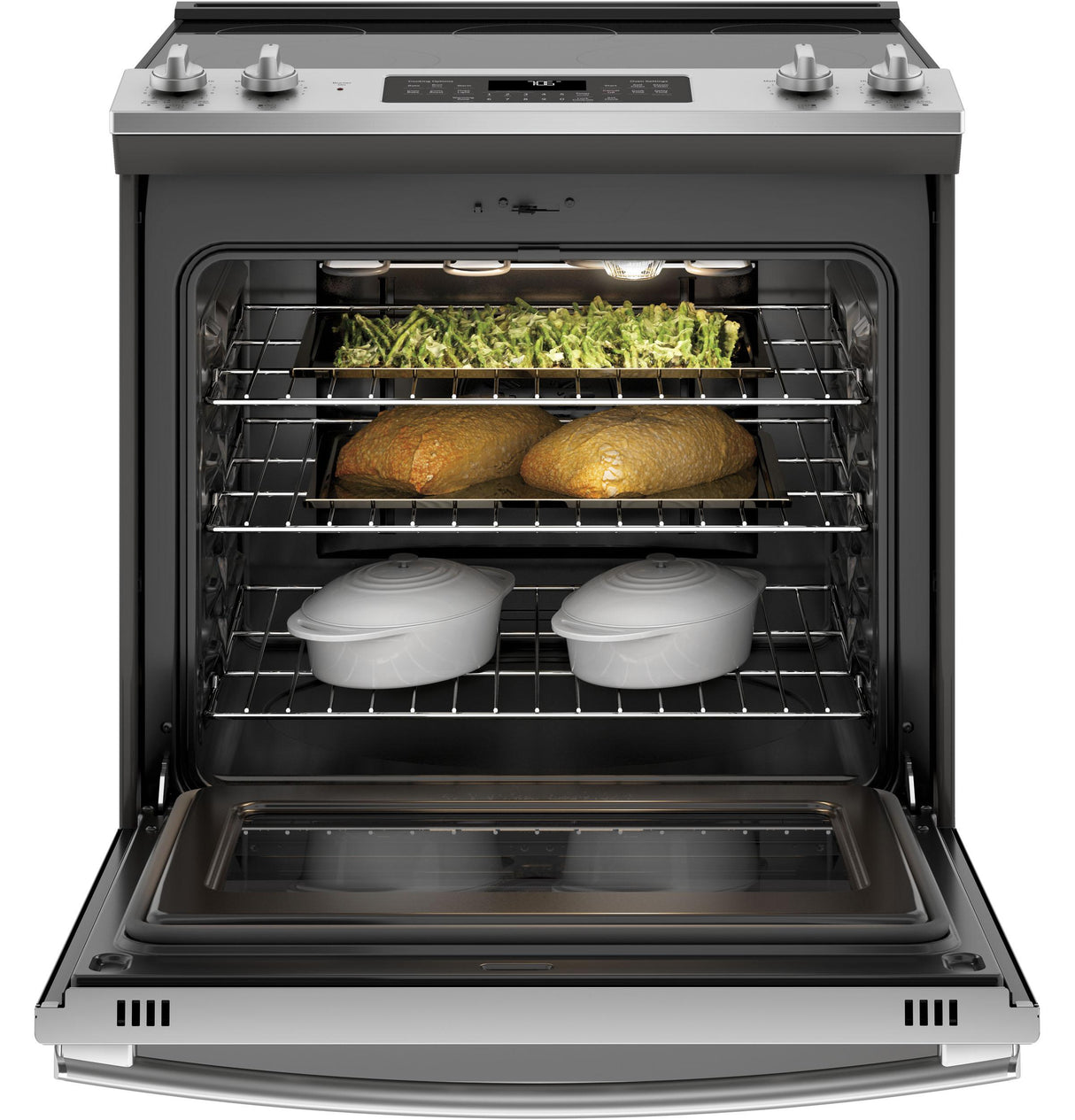 GE® 30" Slide-In Electric Convection Range