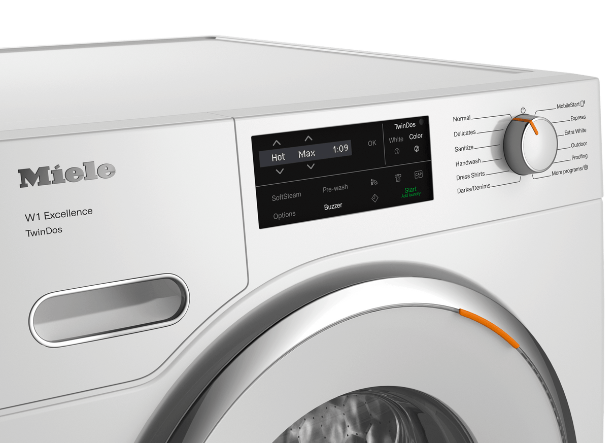 WXF660 WCS TDos Lotus white - W1 front-loading washing machine: 8 kg 1600 rpm Auto Dosing Pre-Ironing Miele@home CapDosing