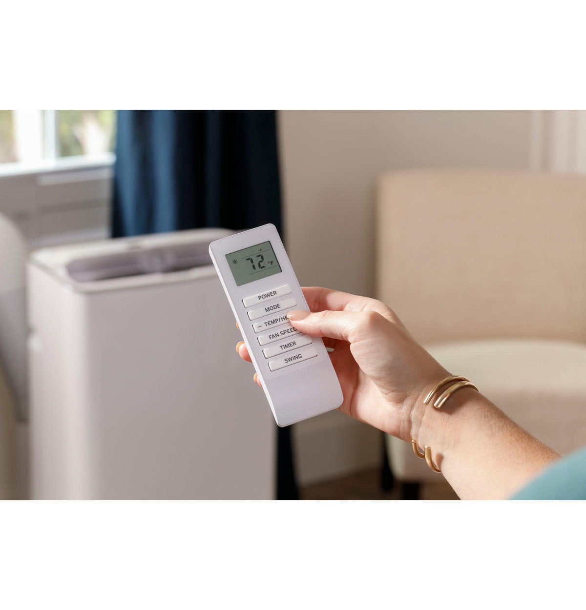 GE® 9,850 BTU SACC Smart Portable Air Conditioner for Medium Rooms up to 550 sq ft. (14,000 BTU ASHRAE)