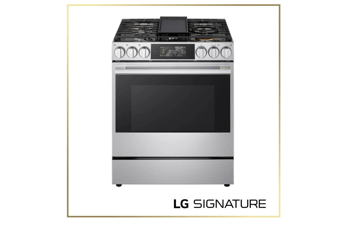 LG SIGNATURE 6.3 cu. ft. Smart Gas Slide-In Range with Dynamic ProBake Convection®, Air Fry, Air Sous Vide, Pizza mode and AI Gourmet Camera