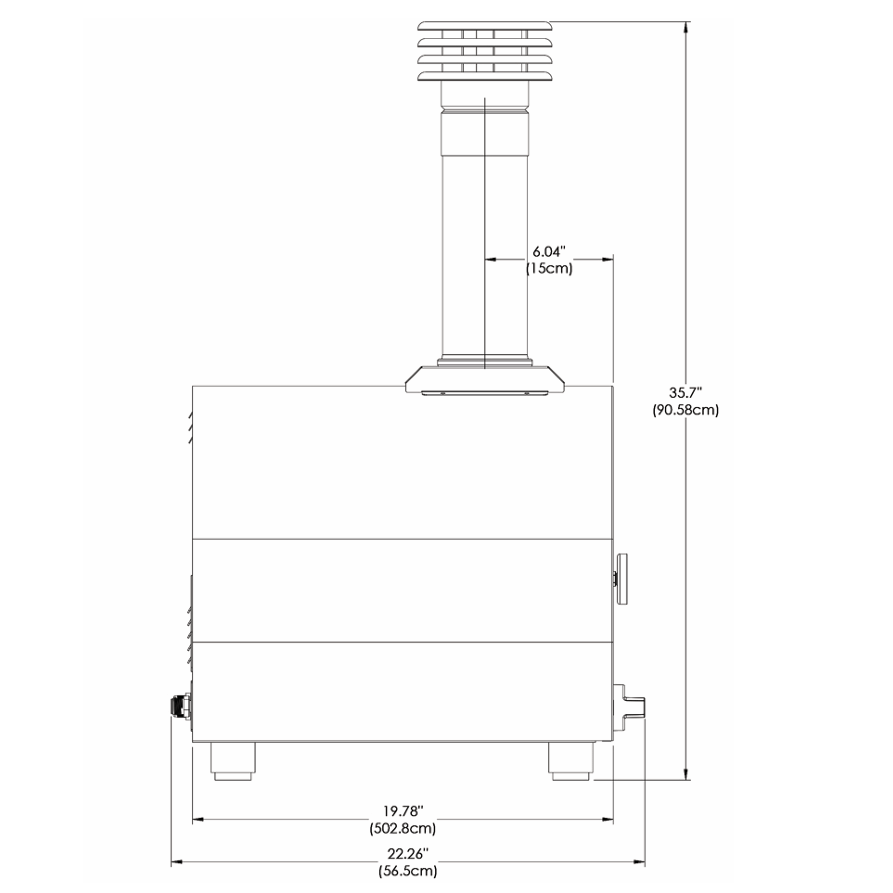 Countertop Hybrid Gas & Wood Oven in Black