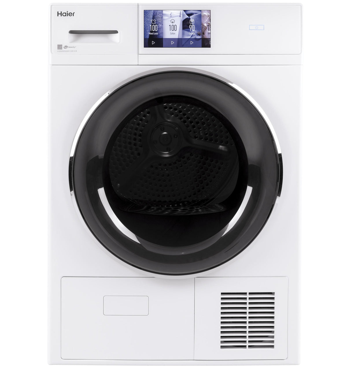 Haier ENERGY STAR® 4.1 cu.ft. Capacity Smart 24" Ventless Condenser Frontload Electric Dryer with Stainless Steel Basket
