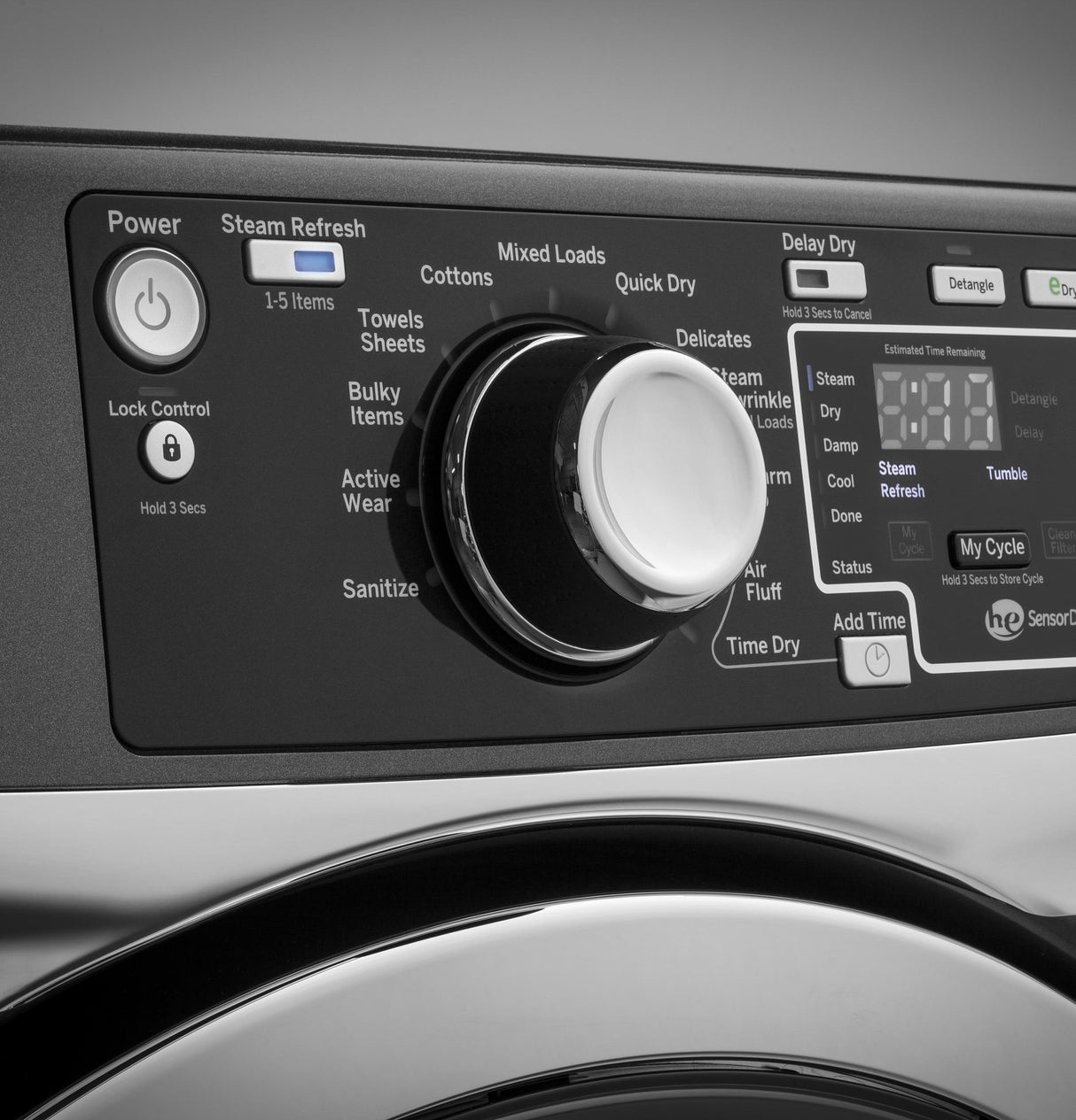 GE® 8.3 cu. ft. Capacity Front Load Gas ENERGY STAR® Dryer with Steam