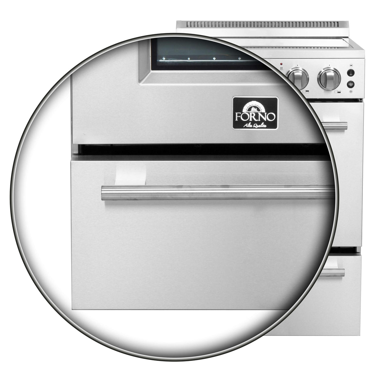 Forno Loiano 24 Inch Freestanding Electric Range Stainless Steel with Storage Drawer