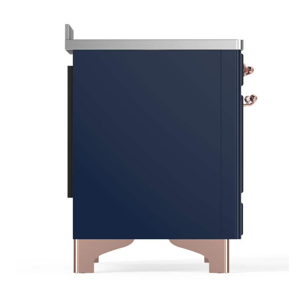 ILVE UMIB48NR3MBP Majestic III 48 inch Induction Range with 6 Elements, 5.02 cu. ft. Total Oven Capacity (Triple Glass Door, Midnight Blue, Copper)