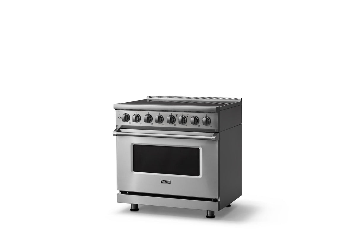 36"W. Induction Range (Finish: Stainless Steel, Trim: Polished Chrome)