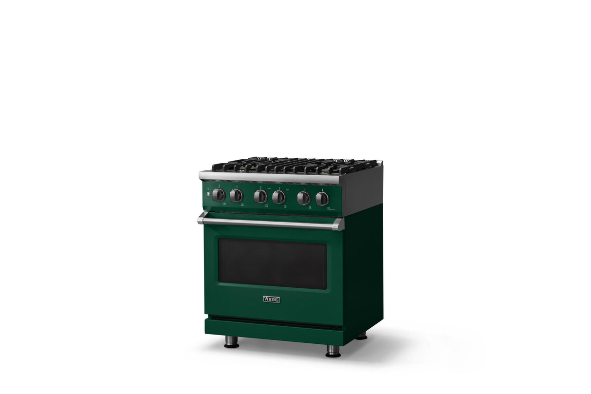 30"W. Dual Fuel Range (Finish: Ivy, Trim: Polished Chrome, Fuel: Natural Gas)