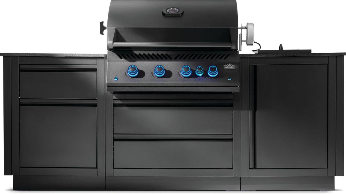 OASIS 300 Outdoor Kitchen, Built-in 700 Series 32 With Soft Close , Propane, Matte/Matt Black