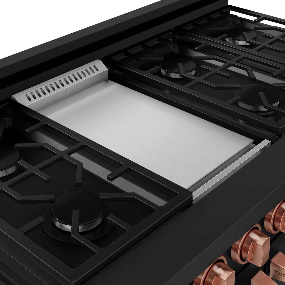 48 Inch Professional Gas Range With Tilt Panel Touch Control In Black/rose Gold Gordon Ramsay Series