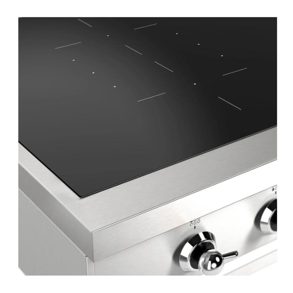 ILVE UHCPI486NSSC Nostalgie II 48 inch Built-In Induction Rangetop with 6 Elements, Stainless Steel (Chrome)