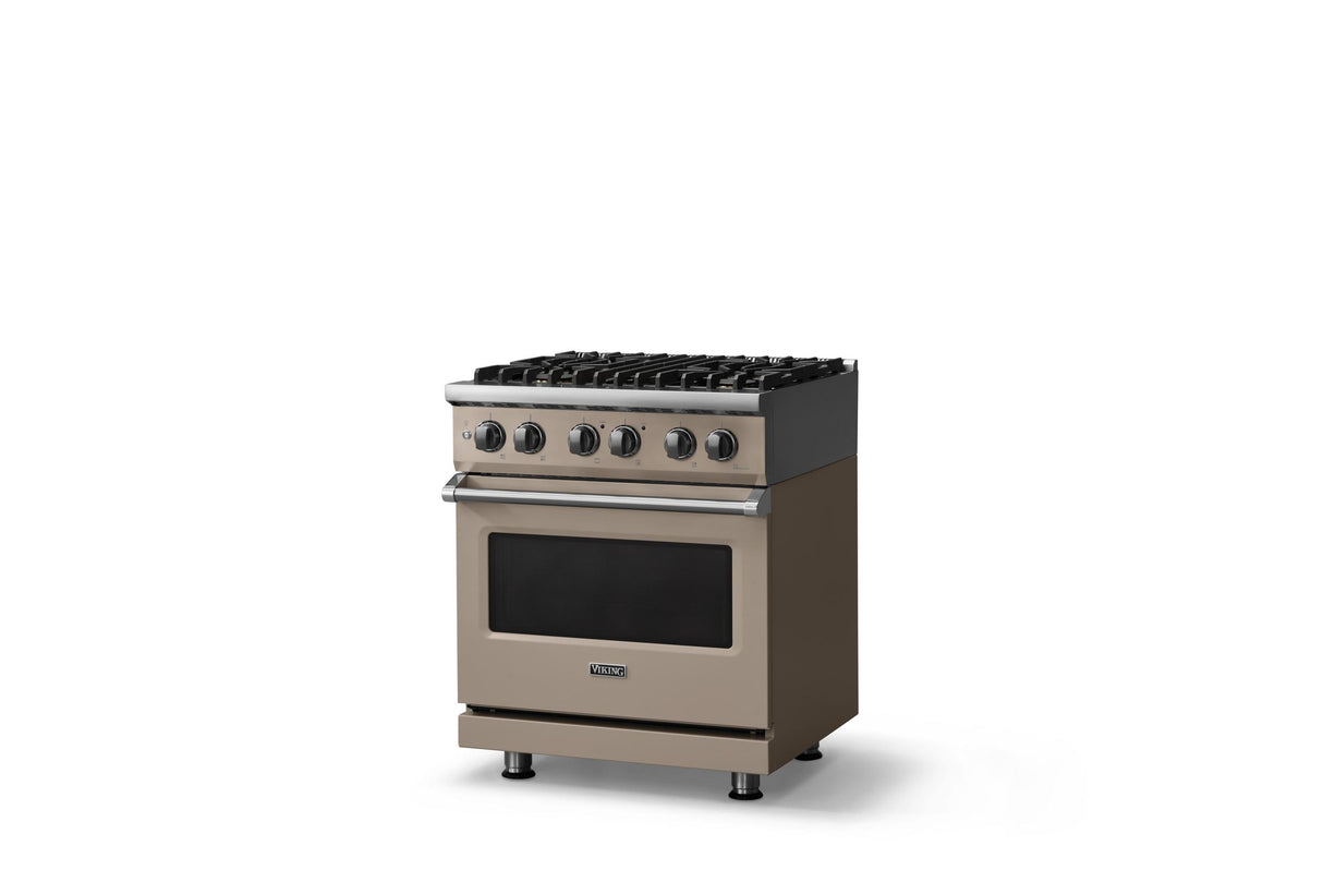 30"W. Dual Fuel Range (Finish: Nantucket, Trim: Polished Chrome, Fuel: Natural Gas)