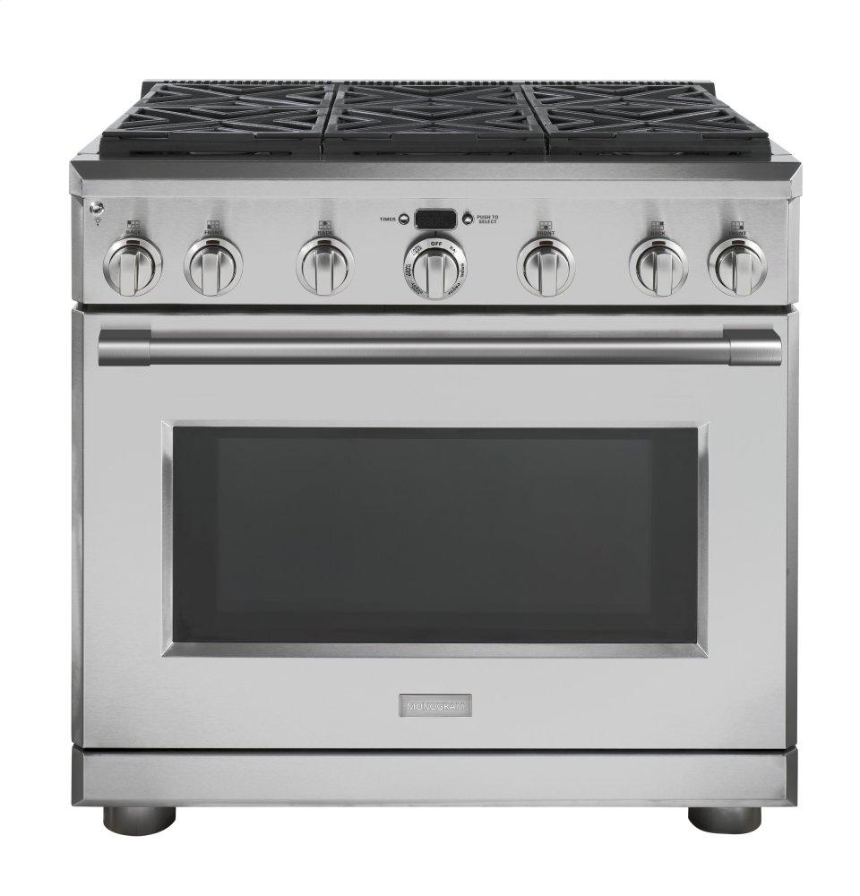 Monogram 36" All Gas Professional Range with 6 Burners (Liquid Propane)