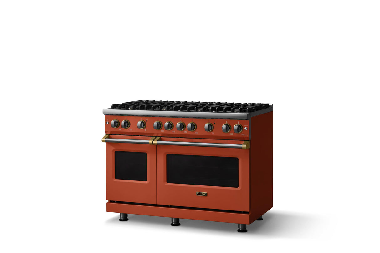 48"W. Sealed Burner Gas Range (Burner: 8b, Finish: Spiced Cider, Trim: Polished Chrome, Fuel: Propane)