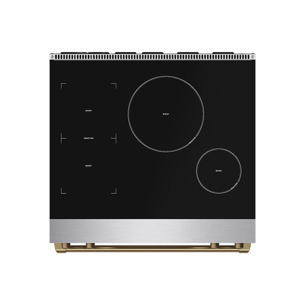 30 Inch Professional Induction Range With Tilt Panel Touch Control In Stainless Steel and Bronze Gordon Ramsay Series