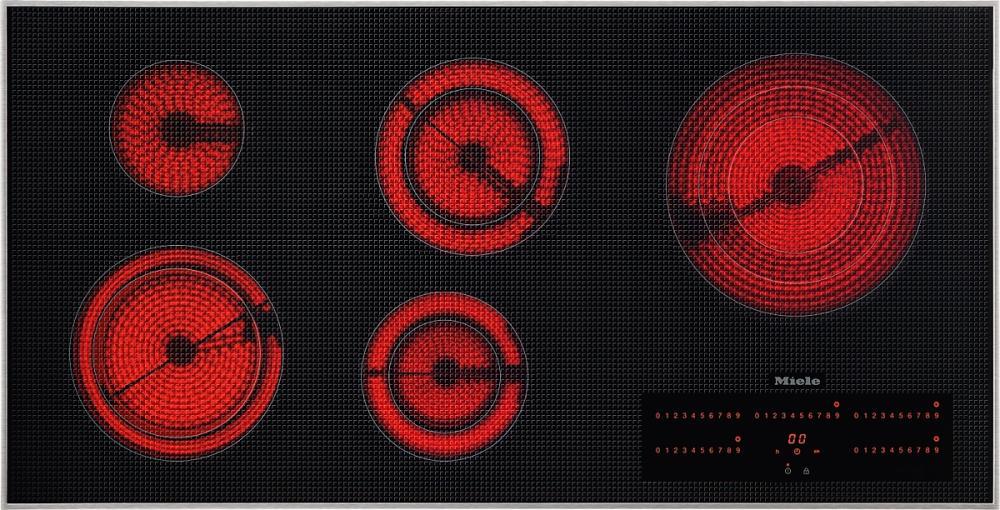 KM 5880 208V Electric cooktop in maximum width for the best possible cooking and user convenience.