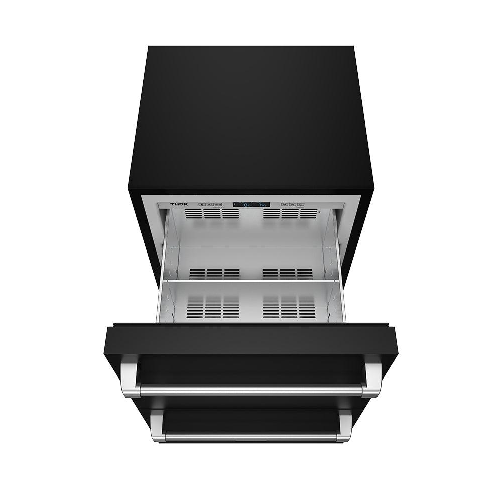 24 Inch Undercounter Built-in or Freestanding Drawer Refrigerator - Black/stainless Steel Gordon Ramsay Series