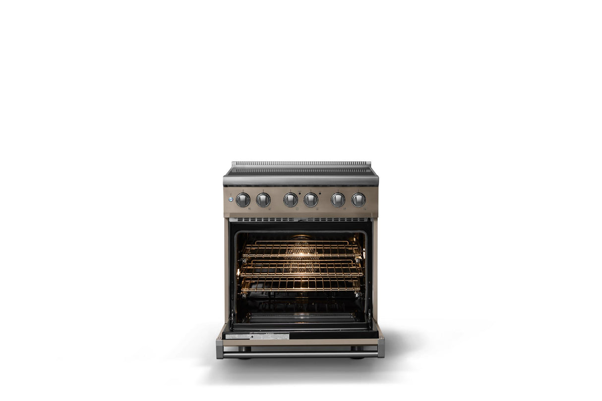 30"W. Induction Range (Finish: Nantucket, Trim: Polished Chrome)