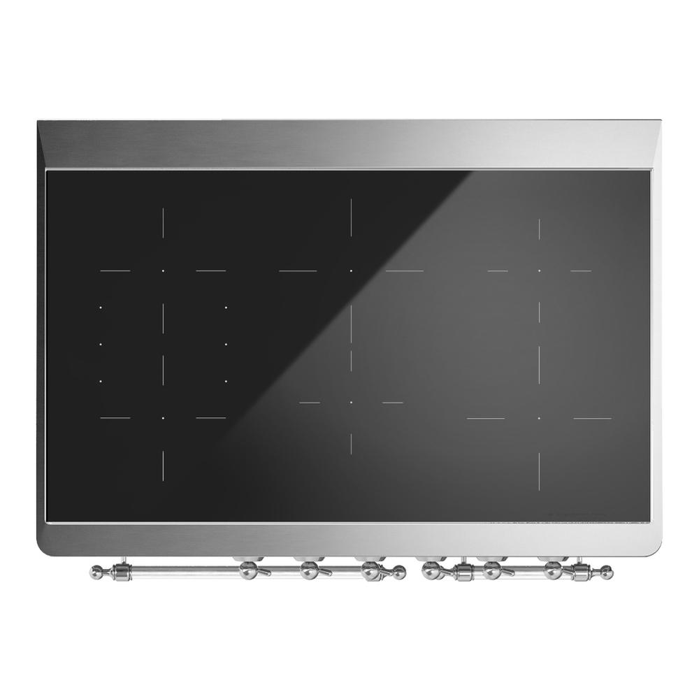 ILVE UMDIB40NR3MGC Majestic III 40 inch Induction Range with 6 Elements, 3.82 cu. ft. Total Oven Capacity (Triple Glass Door, Graphite Matte, Chrome)